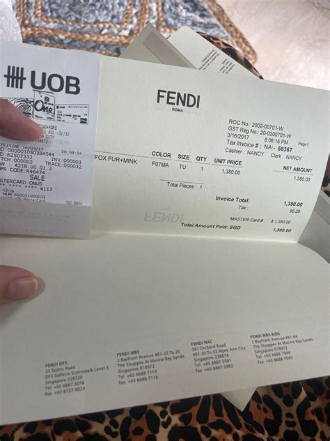 fendi receipt|fendi online ordering.